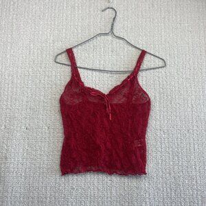 Y2K Jolie Intimates Valentine Red Lace Floral Lingerie Top Wom M Coquette Sexy
